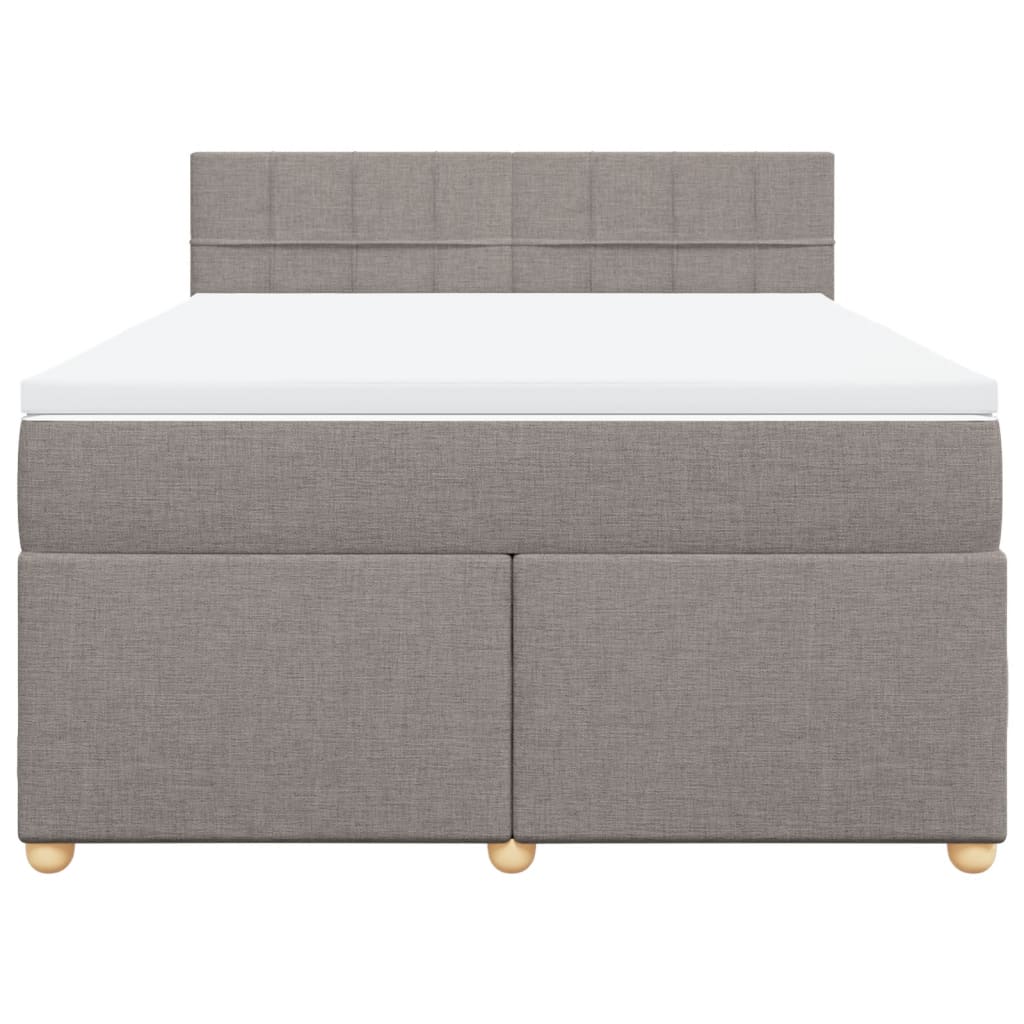 vidaXL Boxspring met matras stof taupe 160x200 cm, foto 4