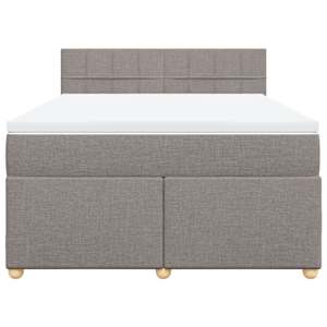 Box spring postel s matrací taupe 160x200 cm textil - obrázek 4
