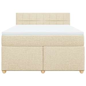 Box spring postel s matrací krémová 160x200 cm textil - obrázek 4