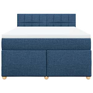 Box spring postel s matrací modrá 160x200 cm textil - obrázek 4