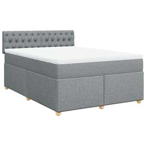 Box spring postel s matrací světle šedá 160 x 200 cm textil - obrázek 2