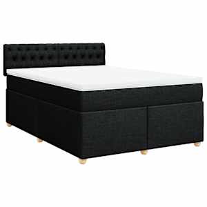 Box spring postel s matrací černá 160x200 cm textil - obrázek 2