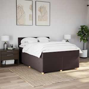 Box spring postel s matrací tmavě hnědá 160x200 cm textil - obrázek 3