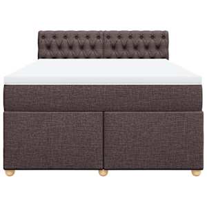Box spring postel s matrací tmavě hnědá 160x200 cm textil - obrázek 4