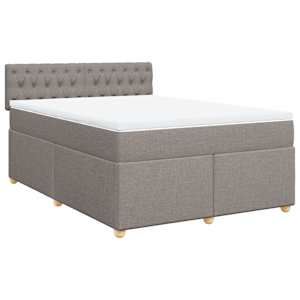 Box spring postel s matrací taupe 160x200 cm textil - obrázek 2