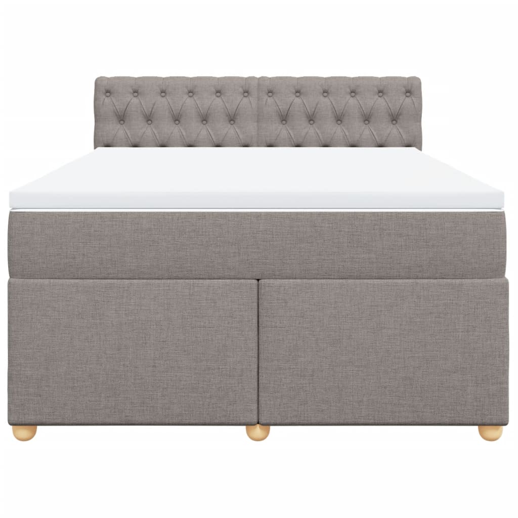 vidaXL Boxspring met matras stof taupe 160x200 cm, foto 4