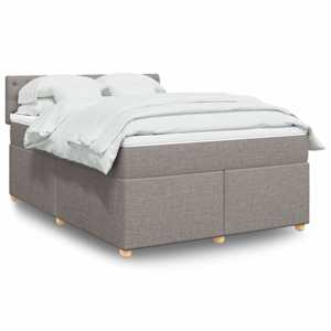 Box spring postel s matrací taupe 160x200 cm textil - obrázek 1