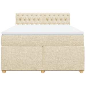 Box spring postel s matrací krémová 160x200 cm textil - obrázek 4