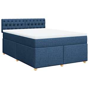 Box spring postel s matrací modrá 160x200 cm textil - obrázek 2