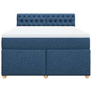 Box spring postel s matrací modrá 160x200 cm textil - obrázek 4