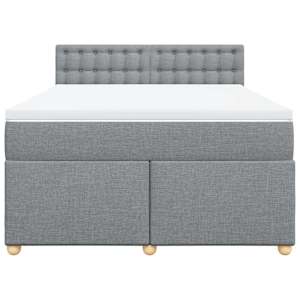 Box spring postel s matrací světle šedá 160 x 200 cm textil - obrázek 4