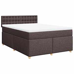 Box spring postel s matrací tmavě hnědá 160x200 cm textil - obrázek 2