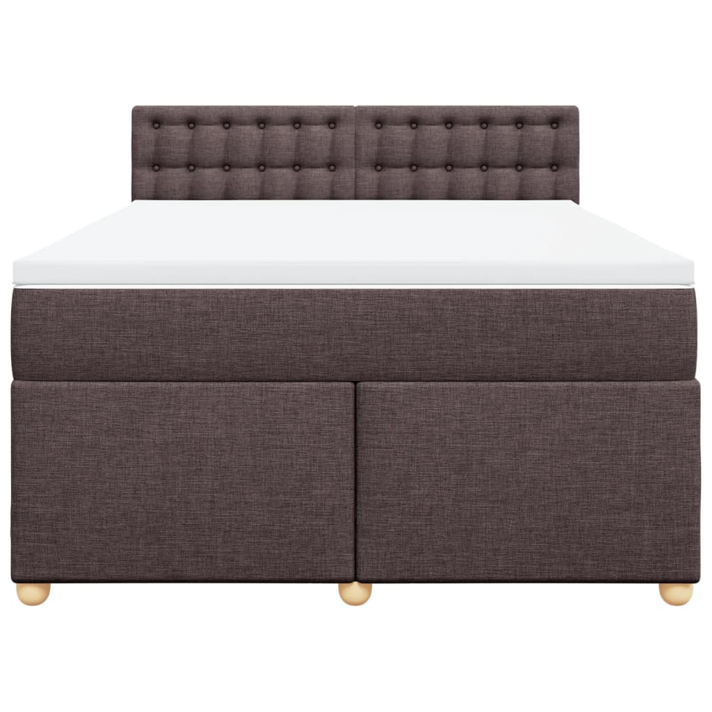 vidaXL Boxspring met matras stof donkerbruin 160x200 cm bruin, foto 4