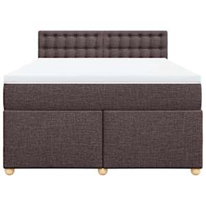Box spring postel s matrací tmavě hnědá 160x200 cm textil - obrázek 4