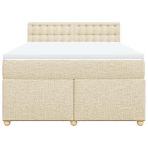 Box spring postel s matrací krémová 160x200 cm textil - obrázek 4