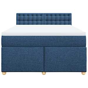 Box spring postel s matrací modrá 160x200 cm textil - obrázek 4