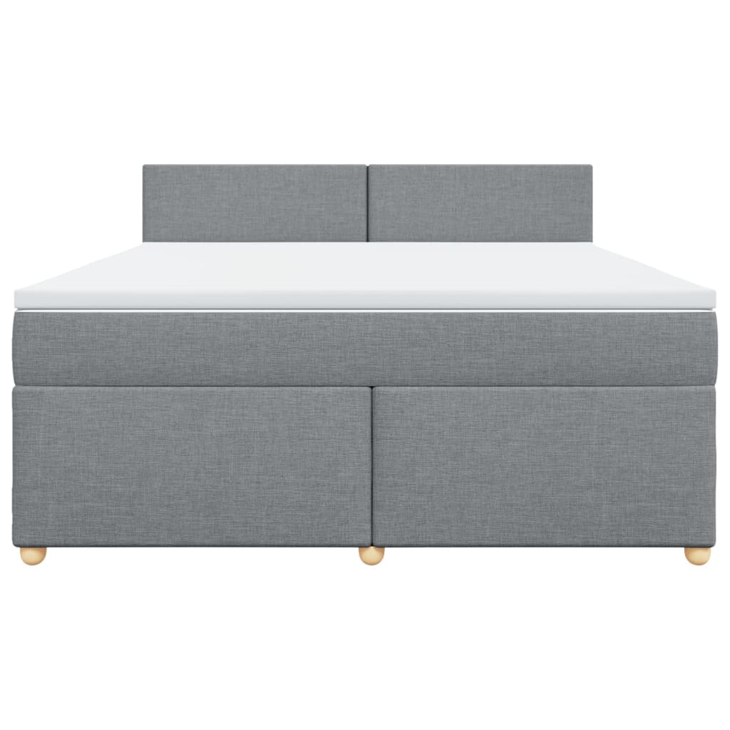 vidaXL Boxspring met matras stof lichtgrijs 180x200 cm grijs, foto 4