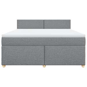 Box spring postel s matrací světle šedá 180 x 200 cm textil - obrázek 4