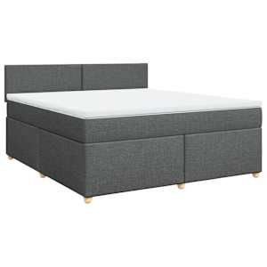 Box spring postel s matrací tmavě šedá 180x200 cm textil - obrázek 2