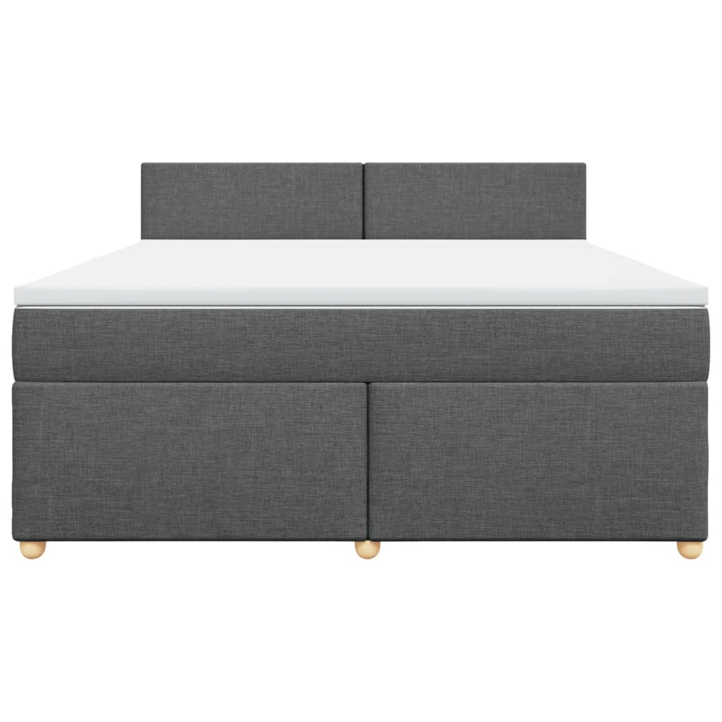 vidaXL Boxspring met matras stof donkergrijs 180x200 cm grijs, foto 4