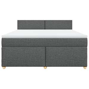 Box spring postel s matrací tmavě šedá 180x200 cm textil - obrázek 4