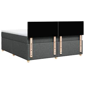 Box spring postel s matrací tmavě šedá 180x200 cm textil - obrázek 6