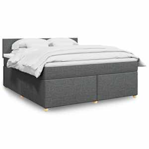 Box spring postel s matrací tmavě šedá 180x200 cm textil