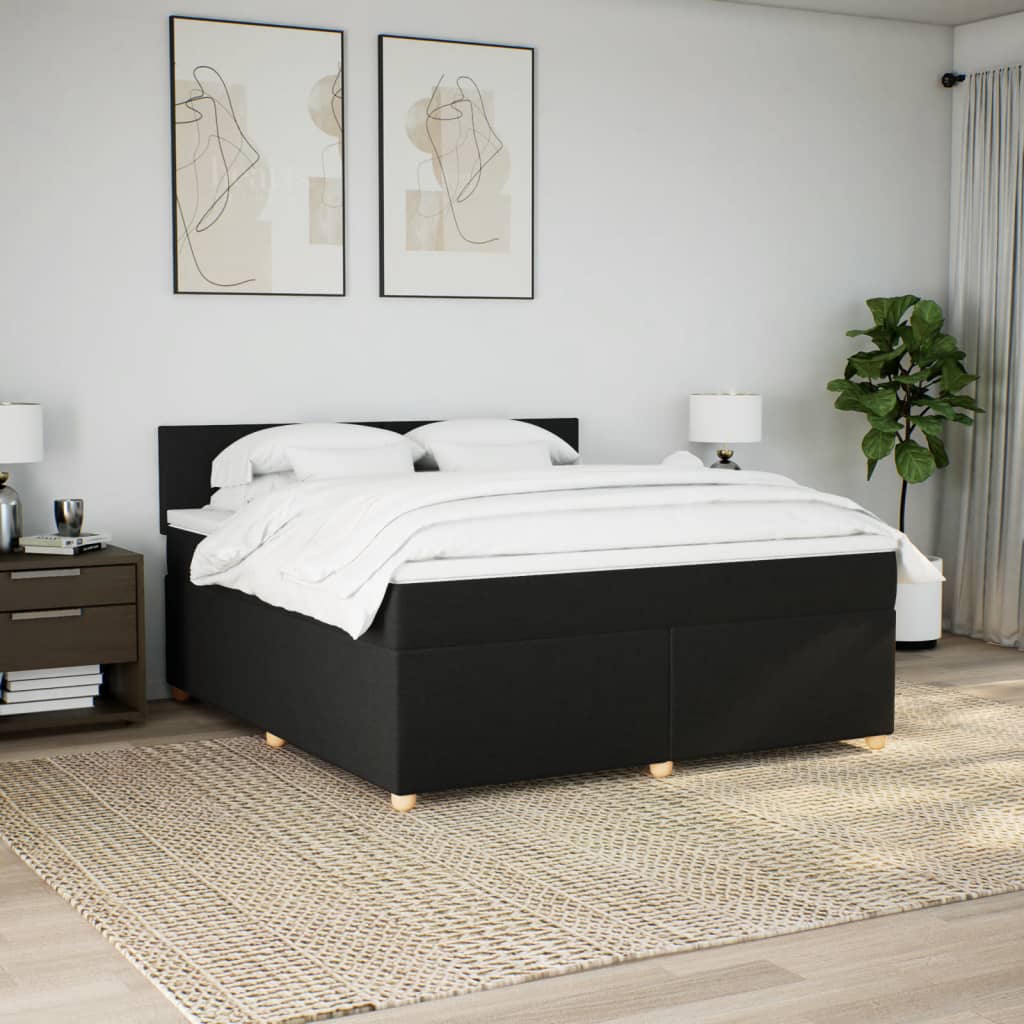 Thumbnail - vidaXL Boxspringbett mit Matratze Schwarz 180x200 cm Stoff