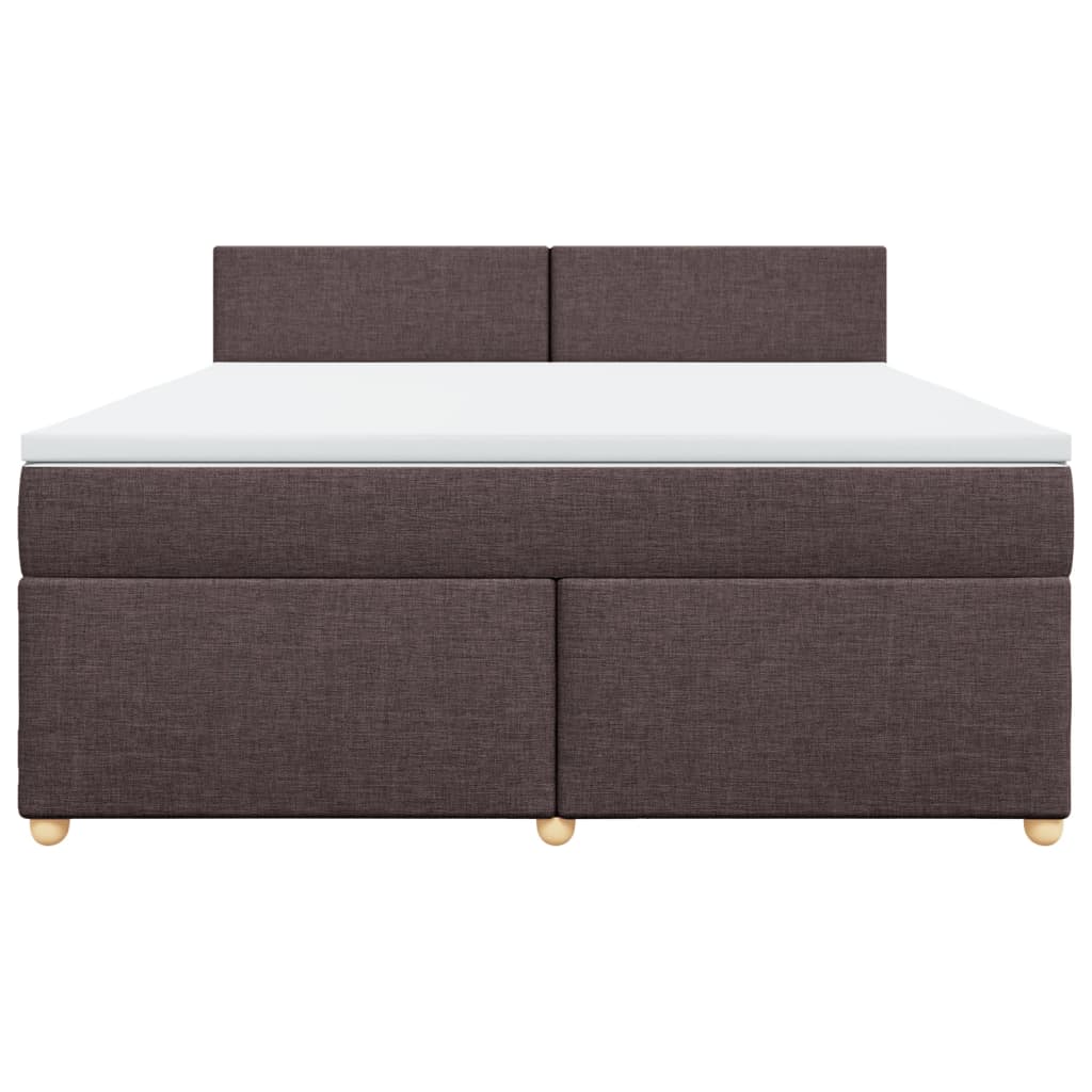 vidaXL Boxspring met matras stof donkerbruin 180x200 cm bruin, foto 4