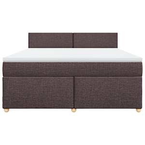 Box spring postel s matrací tmavě hnědá 180x200 cm textil - obrázek 4