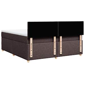 Box spring postel s matrací tmavě hnědá 180x200 cm textil - obrázek 6