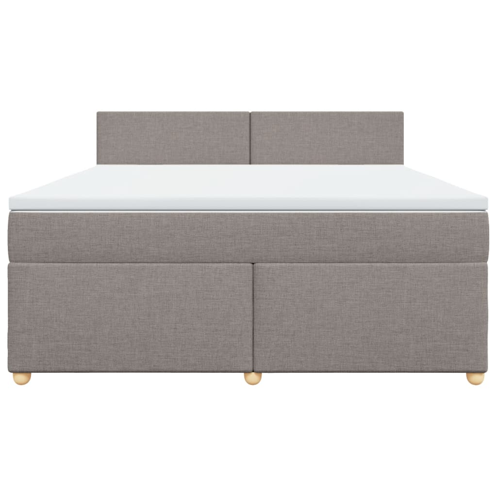 vidaXL Boxspring met matras stof taupe 180x200 cm, foto 4