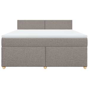 Box spring postel s matrací taupe 180x200 cm textil - obrázek 4