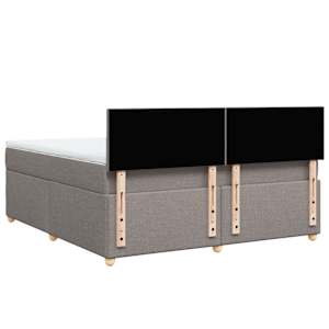 Box spring postel s matrací taupe 180x200 cm textil - obrázek 6