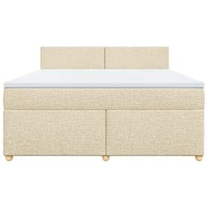 Box spring postel s matrací krémová 180x200 cm textil - obrázek 4