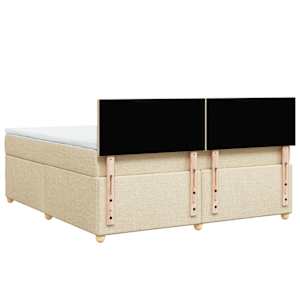 Box spring postel s matrací krémová 180x200 cm textil - obrázek 6