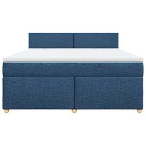 Box spring postel s matrací modrá 180x200 cm textil - obrázek 4