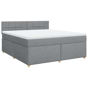 Box spring postel s matrací světle šedá 180 x 200 cm textil - obrázek 2
