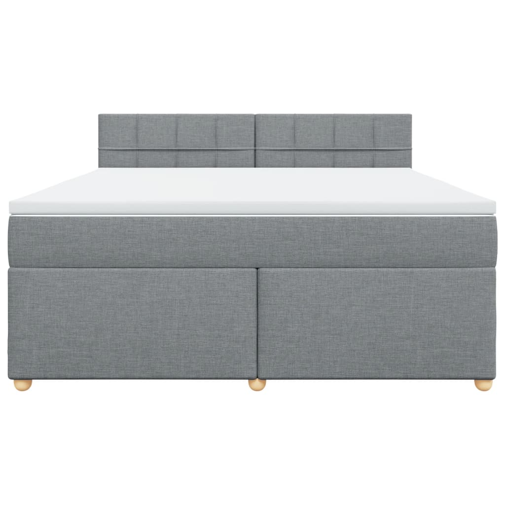 vidaXL Boxspring met matras stof lichtgrijs 180x200 cm grijs, foto 4
