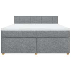 Box spring postel s matrací světle šedá 180 x 200 cm textil - obrázek 4