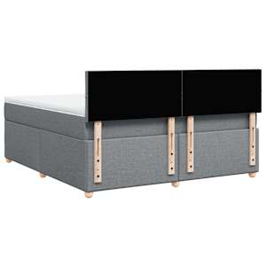 Box spring postel s matrací světle šedá 180 x 200 cm textil - obrázek 6