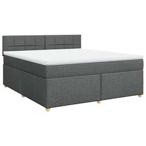 Box spring postel s matrací tmavě šedá 180x200 cm textil - obrázek 2