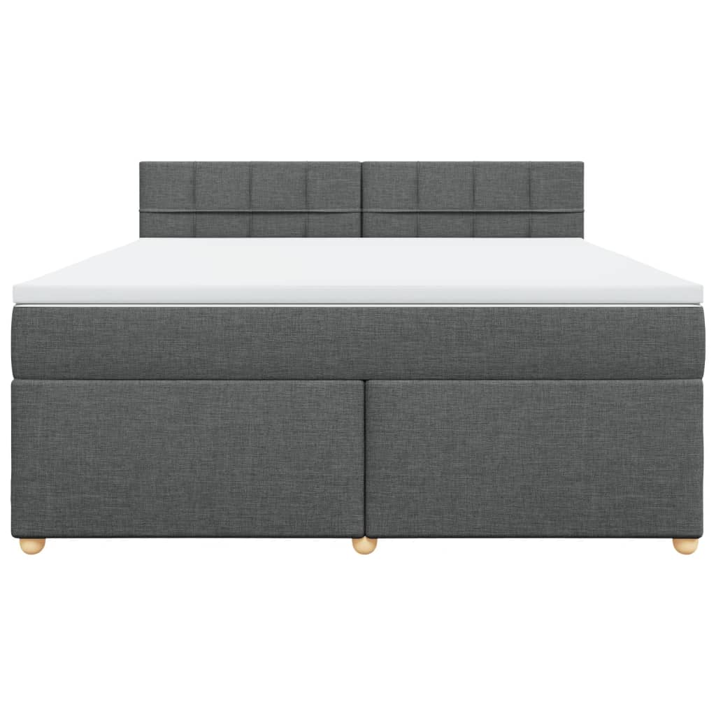 vidaXL Boxspring met matras stof donkergrijs 180x200 cm grijs, foto 4