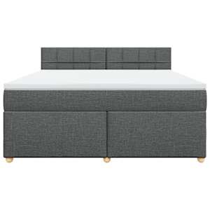 Box spring postel s matrací tmavě šedá 180x200 cm textil - obrázek 4