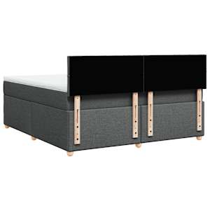 Box spring postel s matrací tmavě šedá 180x200 cm textil - obrázek 6