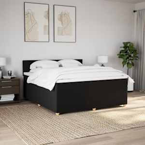 Box spring postel s matrací černá 180x200 cm textil - obrázek 3