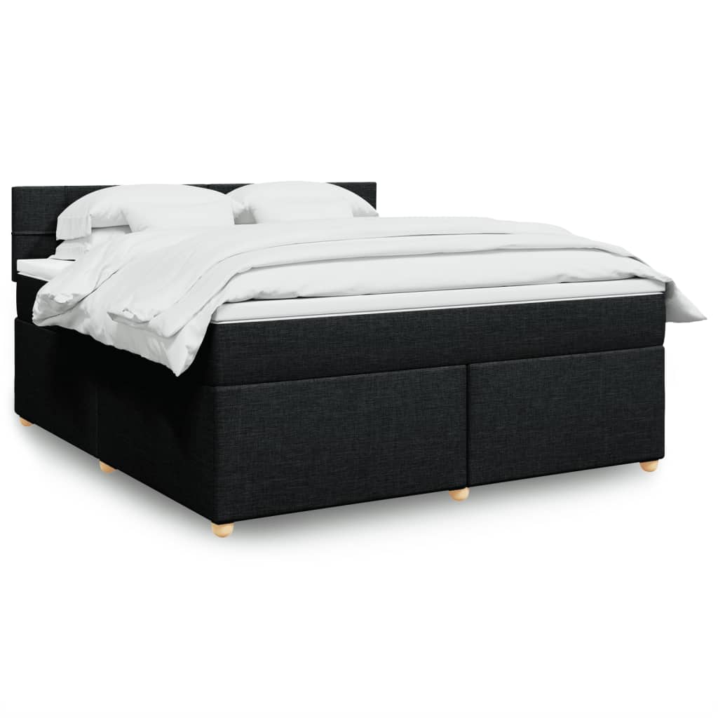 Kontinentalseng med madras og topmadras 180x200 cm stof sort