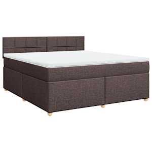 Box spring postel s matrací tmavě hnědá 180x200 cm textil - obrázek 2