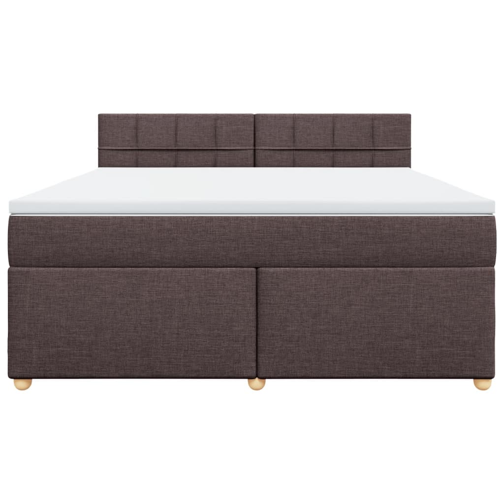 vidaXL Boxspring met matras stof donkerbruin 180x200 cm bruin, foto 4
