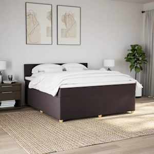 Box spring postel s matrací tmavě hnědá 180x200 cm textil - obrázek 3